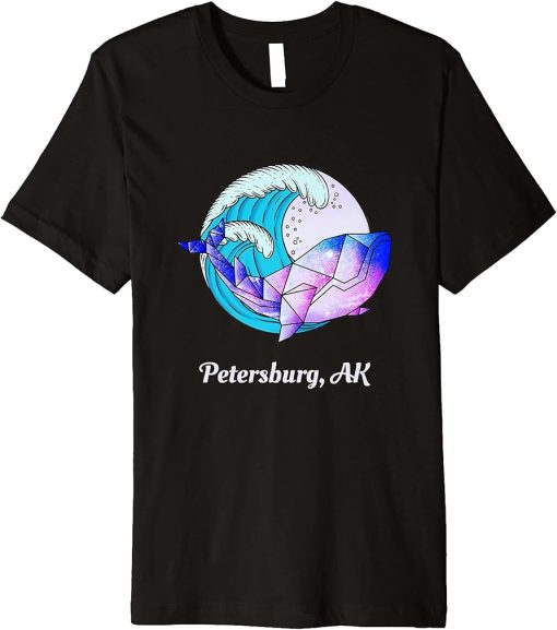 Petersburg AK Japanese Paint Geometric Orca Killer Whale Premium T-Shirt